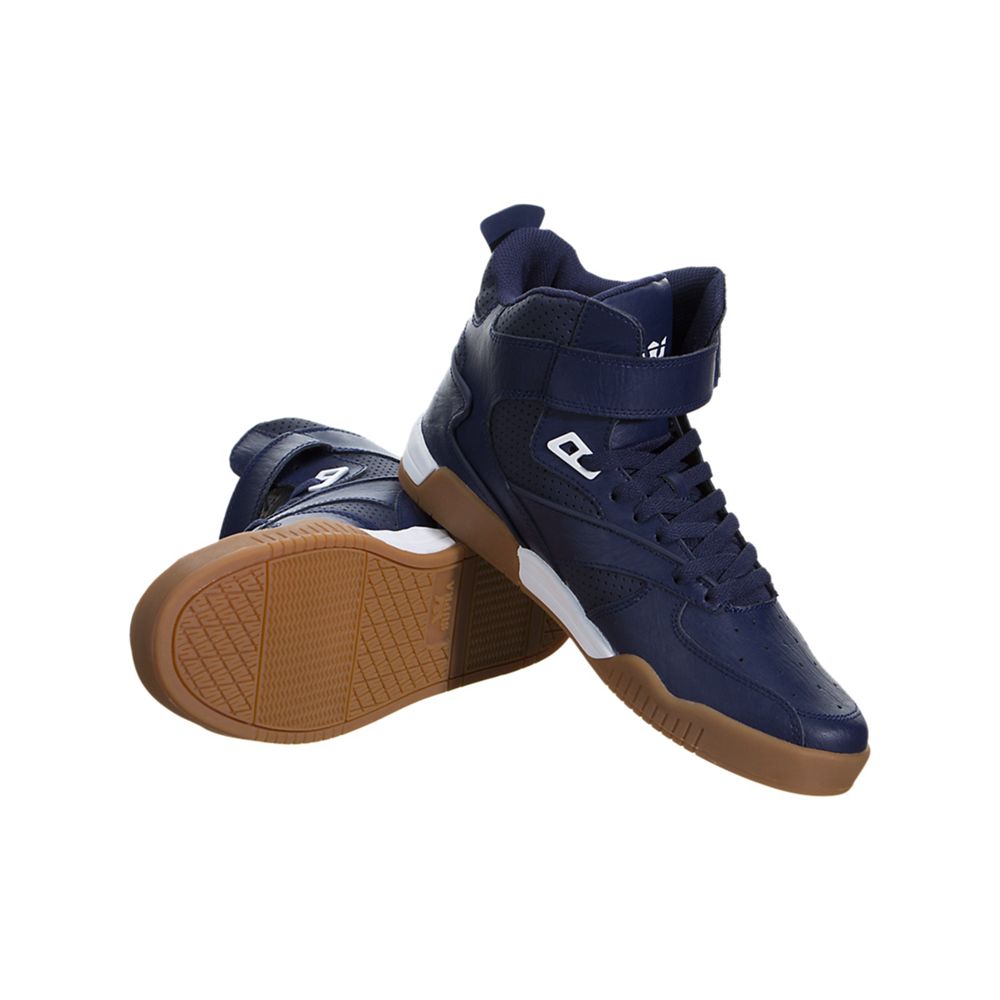 Baskets Montantes Supra Bleeker Bleu Blue Nights/White-Light Gum Homme | GTH-77364647